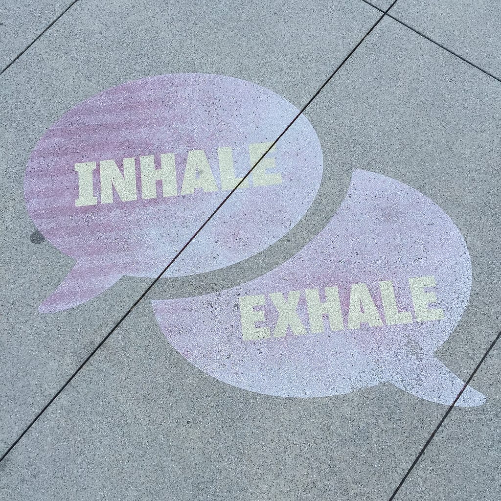 Street art inhale and exhale