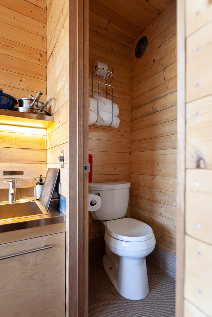 Interior of toilet for Getaway House cabins