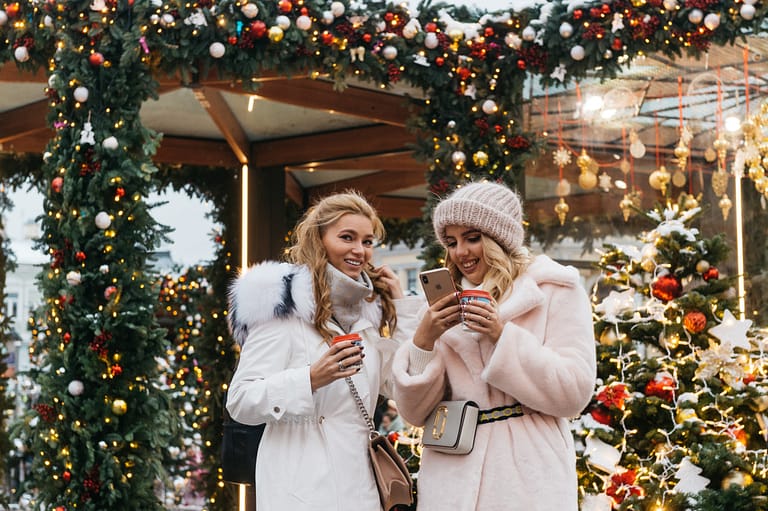 how to avoid holiday stress two women outside