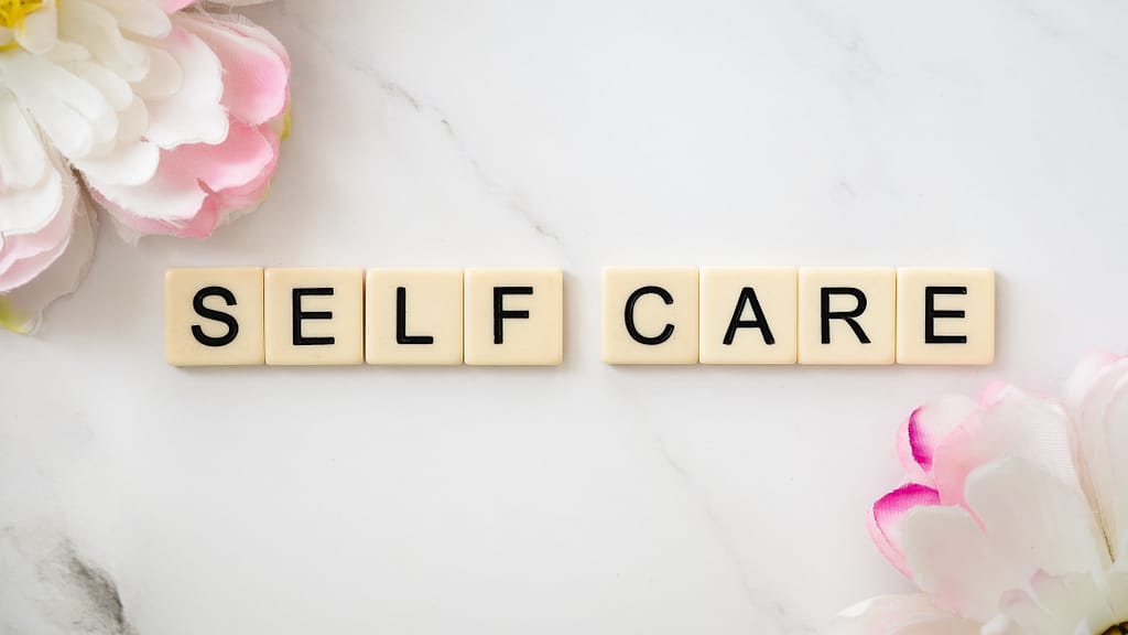 The words self-care from Scrabble