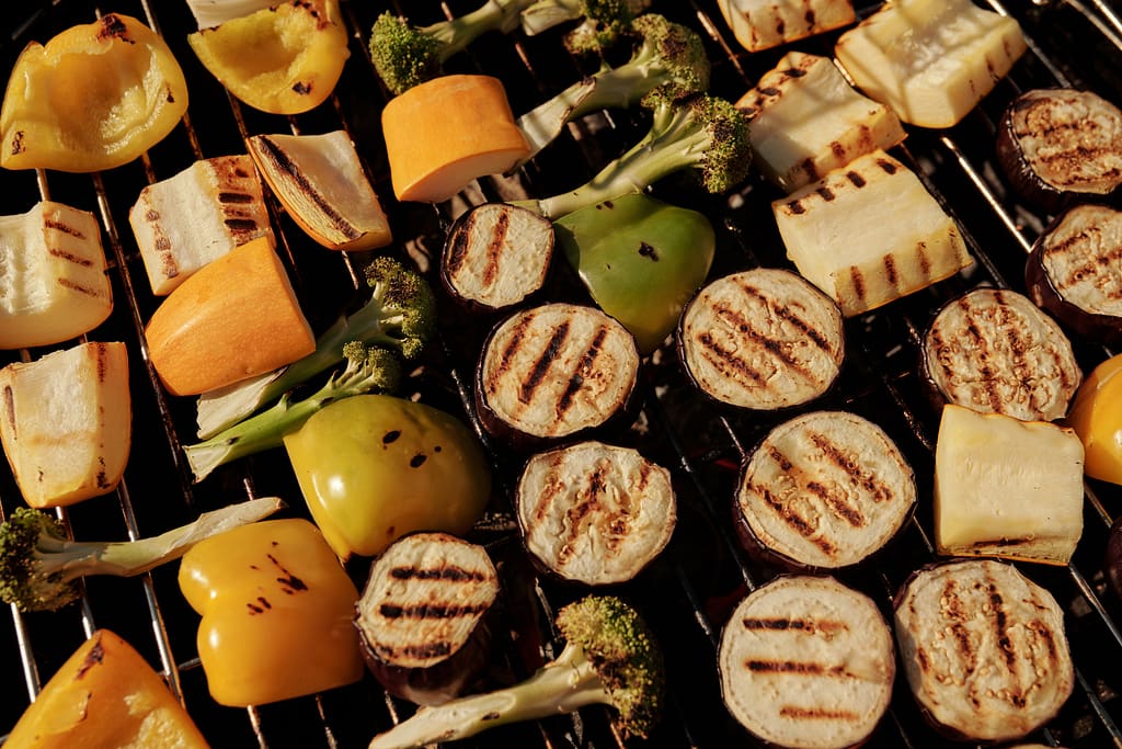 Vegetables on a bbq grill